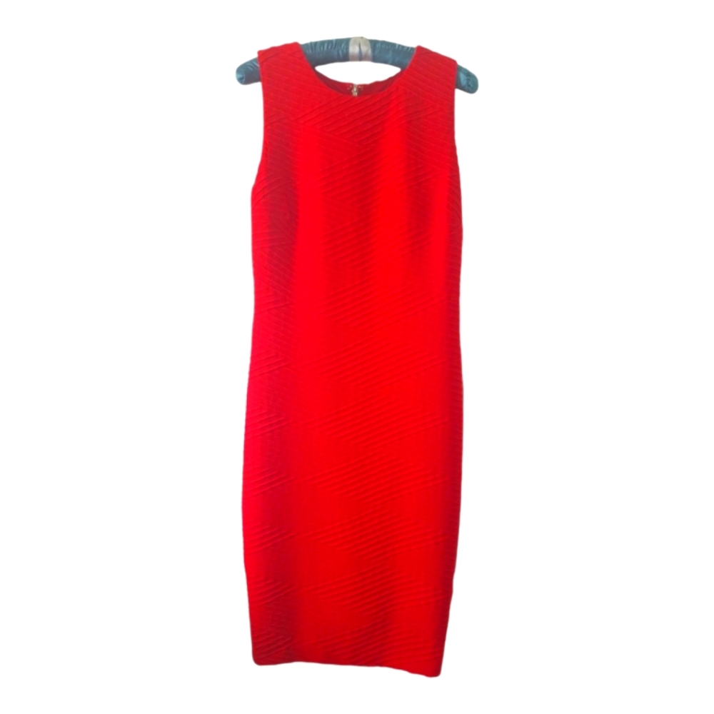 Tommy Hilfiger Red Orange Bodycon Dress Size 6